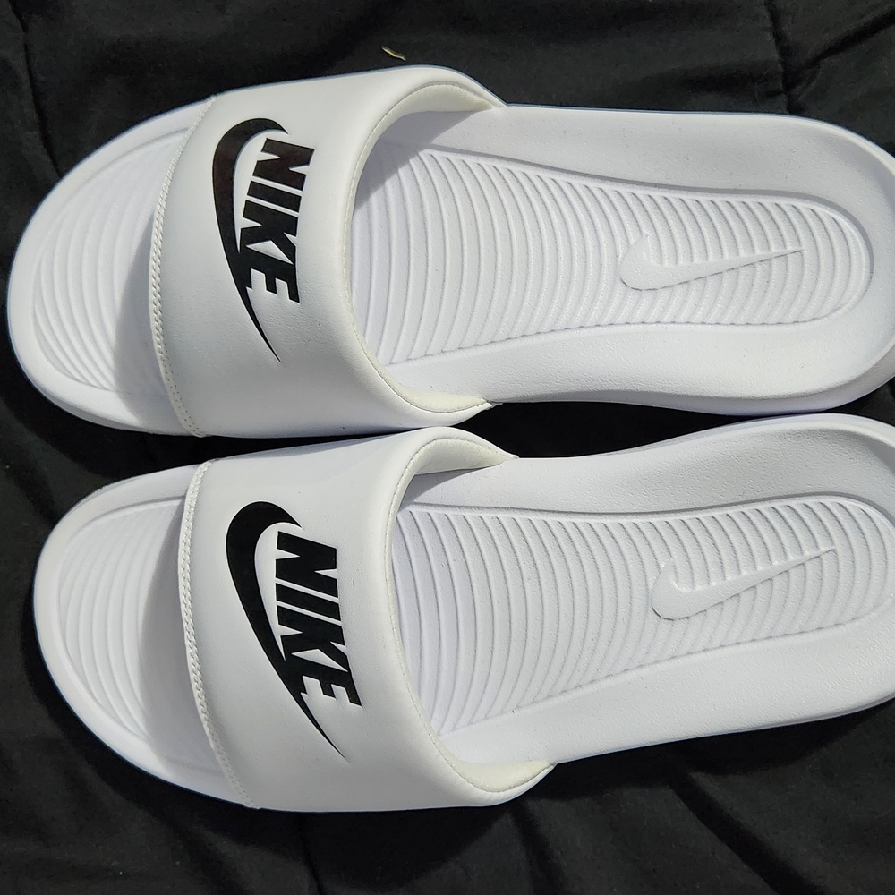 Nike White Slide Sandals